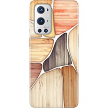 Adasena Oneplus 9 Pro Kılıf Desenli Baskılı Tpu Rubber Kapak Wood Blocks