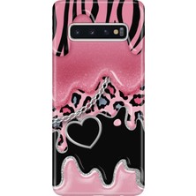 Adasena Samsung Galaxy S10+ Plus Kılıf Desenli Baskılı Tpu Rubber Kapak Society Kalp