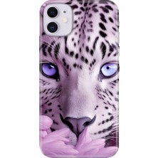 Senada iPhone 11 Kılıf Desenli Baskılı Tpu Rubber Kapak Beyaz Kaplan