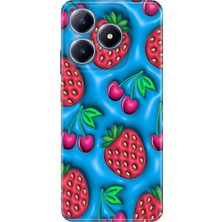 Senada Realme C63 Kılıf Desenli Baskılı Tpu Rubber Kapak Kiraz Çilek