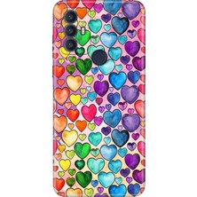 Senada Tcl 30 Se Kılıf Desenli Baskılı Tpu Rubber Kapak Kalp Çizim