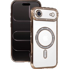 Marsilyan  Apple iPhone 17 Air Joke Simli Magneticsafe Kılıf - Gold