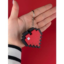 Flexilab Creative Minecraft Temalı Sesli Kalp Clicker Anahtarlık – Piksel Blok Tasarım Hediyelik Aksesuar