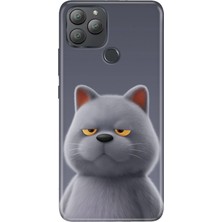 Adasena General Mobile Gm 22 Plus Kılıf Desenli Baskılı Tpu Rubber Kapak Uykulu Kedi
