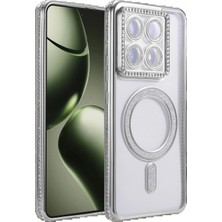 Marsilyan  Xiaomi Mi 14T Pro Joke Simli Magneticsafe Kılıf - Gümüş