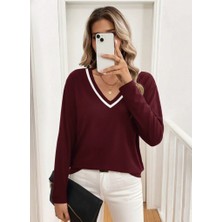 Arben Boutique Kadın Uzun Kollu V Yakalı Viskon Iki Iplik Bluz