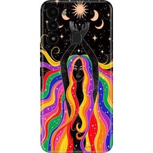 Senada Tecno Spark 8c Kılıf Desenli Baskılı Tpu Rubber Kapak Ay Kız