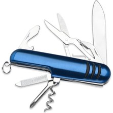 Hür Gold 7 Fonksiyonlu Metal Kamp ve Cep Çakısı Deprem Çanta Çakısı (Mavi)