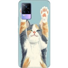 Senada Vivo V21E Kılıf Desenli Baskılı Tpu Rubber Kapak Eller Yukarı