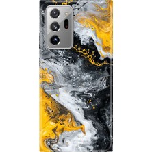 Adasena Samsung Galaxy Note 20 Ultra Kılıf Desenli Baskılı Tpu Rubber Kapak Siyah Sarı 22