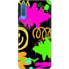 Adasena Samsung Galaxy A7 2018 Kılıf Desenli Baskılı Tpu Rubber Kapak Smile