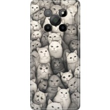 Senada General Mobile Phoneix 5g Kılıf Desenli Baskılı Tpu Rubber Kapak Karakalem Kedi