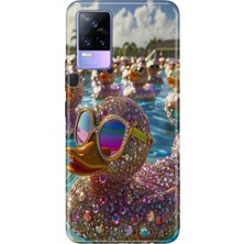Senada Vivo V21E Kılıf Desenli Baskılı Tpu Rubber Kapak Işıltılı Hayat