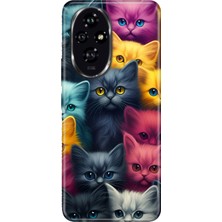 Senada Honor 200 Kılıf Desenli Baskılı Tpu Rubber Kapak Kedi Ordusu
