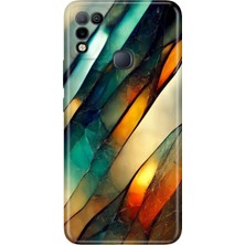 Senada Infinix Hot 10 Play Kılıf Desenli Baskılı Tpu Rubber Kapak Flora Mermer