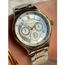 Ajda Bilezik Hediyeli Gold ve Gümüş Ferrucci Kadın Saati