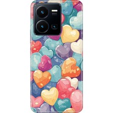 Senada Vivo Y22S Y35 Kılıf Desenli Baskılı Tpu Rubber Kapak Heart Pattern