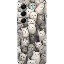 Senada Tecno Camon 40 Pro 5g Kılıf Desenli Baskılı Tpu Rubber Kapak Karakalem Kedi