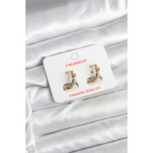 Callerrons Accessories 14K Gold Renk Kaplama Burgu Model cm Kadın Küpe - EBJ251201W38648