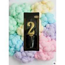 Metalik Gold Rakam Mum 2