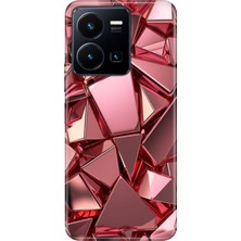 Adasena Vivo Y22S Y35 Kılıf Desenli Baskılı Tpu Rubber Kapak Pembe Deco