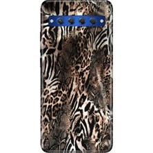 Adasena Tcl 10 Plus Kılıf Desenli Baskılı Tpu Rubber Kapak Leopar Sanat