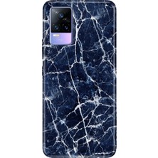 Senada Vivo V21E Kılıf Desenli Baskılı Tpu Rubber Kapak Dark Blue