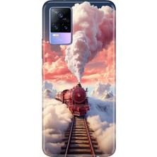 Adasena Vivo V21E Kılıf Desenli Baskılı Tpu Rubber Kapak Tren