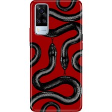 Vivo Y51 Kılıf Desenli Baskılı Tpu Rubber Kapak Yılan Moda