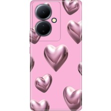 Adasena Vivo V29 Lite 5g Kılıf Desenli Baskılı Tpu Rubber Kapak Platin Kalp
