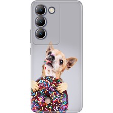 Senada Vivo V30 Lite Kılıf Desenli Baskılı Tpu Rubber Kapak Donut-Dog