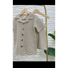 Leona Luxe  Waffle Kumaş Kahverengi Erkek Çocuk Şortlu Takım