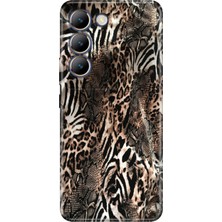 Adasena Vivo V30 Lite Kılıf Desenli Baskılı Tpu Rubber Kapak Leopar Sanat
