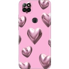Adasena Casper Via E30 Kılıf Desenli Baskılı Tpu Rubber Kapak Platin Kalp