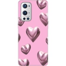 Adasena Oneplus 9 Pro Kılıf Desenli Baskılı Tpu Rubber Kapak Platin Kalp