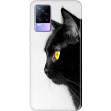 Senada Vivo V21E Kılıf Desenli Baskılı Tpu Rubber Kapak Kedi Bakışı