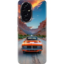 Honor 200 Pro Kılıf Desenli Baskılı Tpu Rubber Kapak Vintage Car