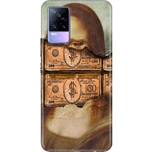 Adasena Vivo V21E Kılıf Desenli Baskılı Tpu Rubber Kapak 100 Dolar