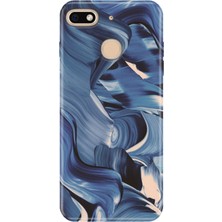 General Mobile Gm 8 Go Kılıf Desenli Baskılı Tpu Rubber Kapak Mavi Marine