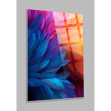 Marsilyan Harika Mavi Kuş Tüyü Çiçek Tasarımı Ev, Ofis, Hediyesi