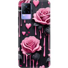 Senada Vivo V21E Kılıf Desenli Baskılı Tpu Rubber Kapak Akan Güller