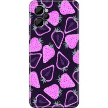 Casper Via X30 Kılıf Desenli Baskılı Tpu Rubber Kapak Mor Çilek