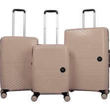 Nasa U.s Pp - Silikon Kırılmaz 3 Lü Valiz Seti Gold