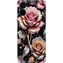 Senada Tecno Camon 19 Neo Kılıf Desenli Baskılı Tpu Rubber Kapak Gold Gül