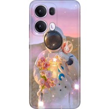 Senada Oppo Reno 13 Pro Kılıf Desenli Baskılı Tpu Rubber Kapak Astronotumsu