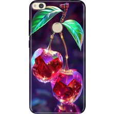 Adasena Huawei P9 Lite 2017 Kılıf Desenli Baskılı Tpu Rubber Kapak Kristal Kiraz