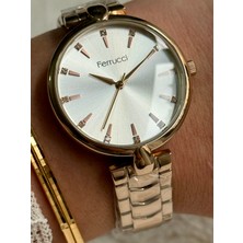 Ferrucci Altın Renk Sade Şık Kadın Saati