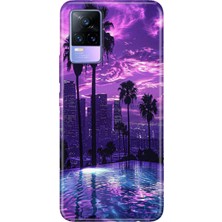 Adasena Vivo V21E Kılıf Desenli Baskılı Tpu Rubber Kapak Landscape