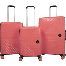 Nasa U.s Pp - Silikon Kırılmaz 3 Lü Valiz Seti Rose