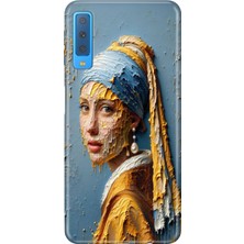 Senada Samsung Galaxy A7 2018 Kılıf Desenli Baskılı Tpu Rubber Kapak Inci Küpeli